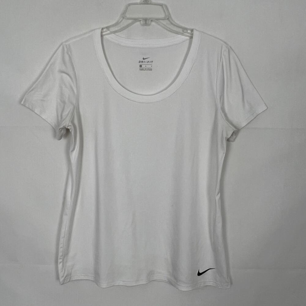Nike Dri-Fit Athletic White Scoop Neck Top Size M